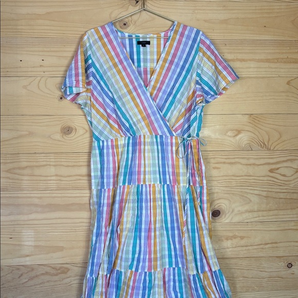 J.Crew rainbow striped dress size 18 - Picture 3 of 10